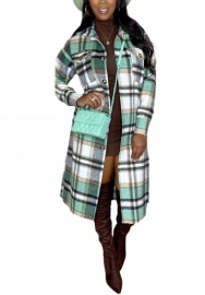 2022 Styles Women Fashion Summer INS Styles Plaid Front Button Shirts Coats