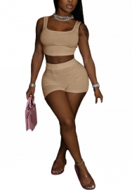 2022 Styles Women Fashion Summer INS Styles Solid Color Short Two Pieces Suit