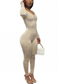 2022 Styles Women Fashion Summer INS Styles Solid Color Long Sleeve Jumpsuit