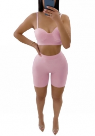 2022 Styles Women Fashion Summer INS Styles Strap Solid Color Short Two Pieces Suit