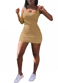 2022 Styles Women Fashion Summer INS Styles Solid Color Strap Mini Dress