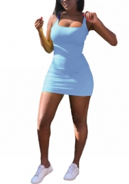2022 Styles Women Fashion Summer INS Styles Solid Color Strap Mini Dress