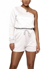 2022 Styles Women Fashion Summer INS Styles Solid Color Single Shoulder Long Sleeve Short Two Pieces Suit