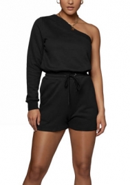 2022 Styles Women Fashion Summer INS Styles Solid Color Single Shoulder Long Sleeve Short Two Pieces Suit