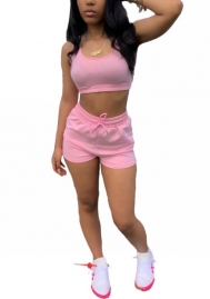 2022 Styles Women Fashion Summer INS Styles Solid Color Short Two Pieces Suit