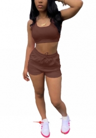 2022 Styles Women Fashion Summer INS Styles Solid Color Short Two Pieces Suit