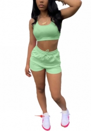 2022 Styles Women Fashion Summer INS Styles Solid Color Short Two Pieces Suit