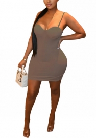 2022 Styles Women Fashion Summer INS Styles Solid Color Strap Mini Dress