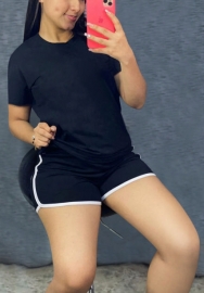 2022 Styles Women Fashion Summer INS Styles Solid Color Short Two Pieces Suit