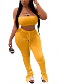 2022 Styles Women Fashion Summer INS Styles Solid Color Off Shoulder Two Piece Set