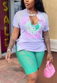 2022 Styles Women Fashion Summer INS Styles Print Tee