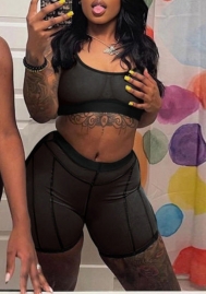 (Real Image)2022 Styles Women Fashion Summer INS Styles Mesh Short Two Piece Suit