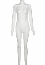 (Real Image)2022 Styles Women Fashion Summer INS Styles Lace Long Sleeve Jumpsuit