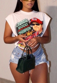 (Only Tops)2022 Styles Women Fashion Summer INS Styles Print Tee