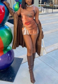 (Real Image)2022 Styles Women Fashion Summer INS Styles Print  Club Dress