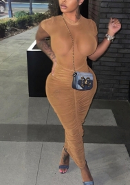 (Real Image)2022 Styles Women Fashion Summer INS Styles Mesh Ruffle Maxi Dress