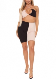 (Real Image)2022 Styles Women Sexy INS Styles Contrast Color Short Two Piece Suit