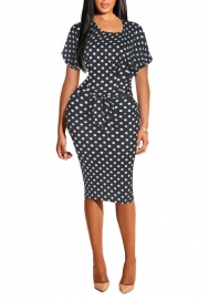 (Real Image)2022 Styles Women Fashion INS Styles FFloral Short Sleeve Midi Dress