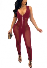 (Real Image)2022 Styles Women Sexy INS Styles Front Zipper Jumpsuit