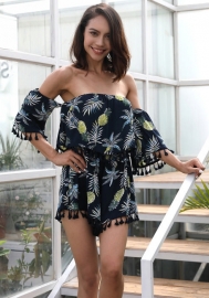 (Real Image)2022 Styles Women Sexy INS Styles Floral Bohemian Tassel Jumpsuit