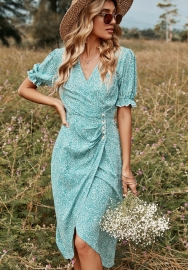 (Real Image)2022 Styles Women Sexy INS Styles Floral Bohemian Midi Dress