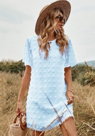 (Real Image)2022 Styles Women Sexy INS Styles Bohemian Short Sleeve Mini Dress