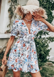 (Real Image)2022 Styles Women Sexy INS Styles Floral Bohemian Mini Dress