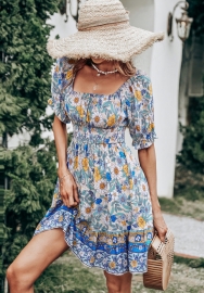 (Real Image)2022 Styles Women Sexy INS Styles Floral Bohemian Mini Dress