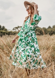 (Real Image)2022 Styles Women Sexy INS Styles Floral Bohemian Midi Dress