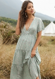 (Real Image)2022 Styles Women Sexy INS Styles Floral Bohemian Maxi Dress