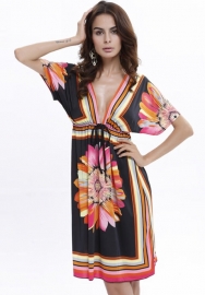 (Real Image)2022 Styles Women Sexy INS Styles Floral Bohemian Mini Dress
