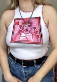 (Real Image)2022 Styles Women Fashion INS Styles Print Tank Tops