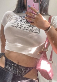 (Real Image)2022 Styles Women Fashion INS Styles Print Short Sleeve Tee