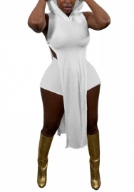 2022 Styles Women Fashion INS Styles Solid Color Rib Hoodie Short Two Piece Suit