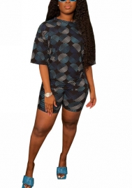 (Real Image)2022 Styles Women Fashion INS Styles Print Short Two Piece Suit