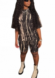 2022 Styles Women Fashion INS Styles Print Short Two Piece Suit