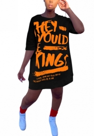 2022 Styles Women Fashion INS Styles Print Loose Casual Mini Dress