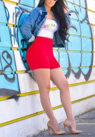 (Real Image)2022 Styles Women Fashion INS Styles Print Short Two Piece Suit