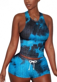 (Real Image)2022 Styles Women Fashion Summer INS Styles Print Short Two Piece Suit