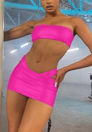 2022 Styles Women Fashion INS Styles PU Two Piece Suit Dress