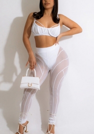 2022 Styles Women Fashion INS Styles Mesh Two Piece Suit