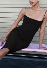 (Real Image)2022 Styles Women Fashion INS Styles Ruffle Solid Color Mini Dress