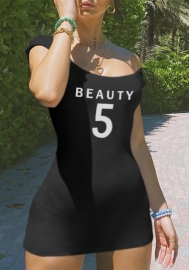 2022 Styles Women Fashion INS Styles Print Backless Club Dress