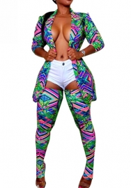 (Real Image)2022 Styles Women Sexy INS Styles Print Two Piece Suit