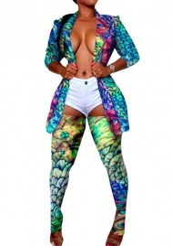 (Real Image)2022 Styles Women Sexy INS Styles Print Two Piece Suit