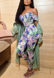 (Real Image)2022 Styles Women Sexy INS Styles Floral Two Piece Suit