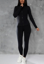 (Real Image)2022 Styles Women Sexy INS Styles Pink Front Zipper Jacket+Long Pants Two Piece Suit