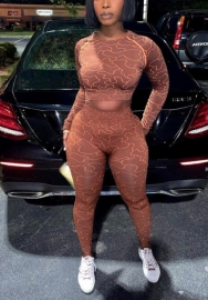 (Real Image)2022 Styles Women Sexy INS Styles Print Yoga Two Piece Suit