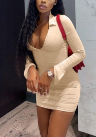 (Real Image)2022 Styles Women Sexy INS Styles V Neck Ruffle Long Sleeve Mini Dress