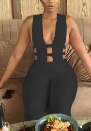 (Real Image)2022 Styles Women Sexy INS Styles Solid Color Cut Out Jumpsuit